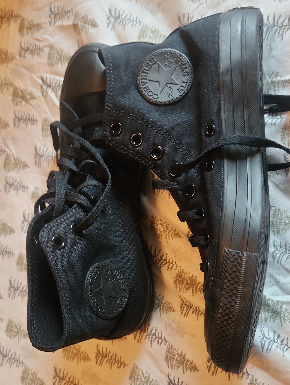 Converse Black High Top Canvas Sneakers New Mens 8 Womens 10